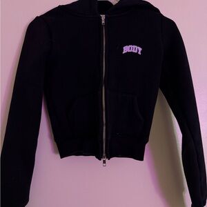 Black Zip-Up Hoodie Jacket